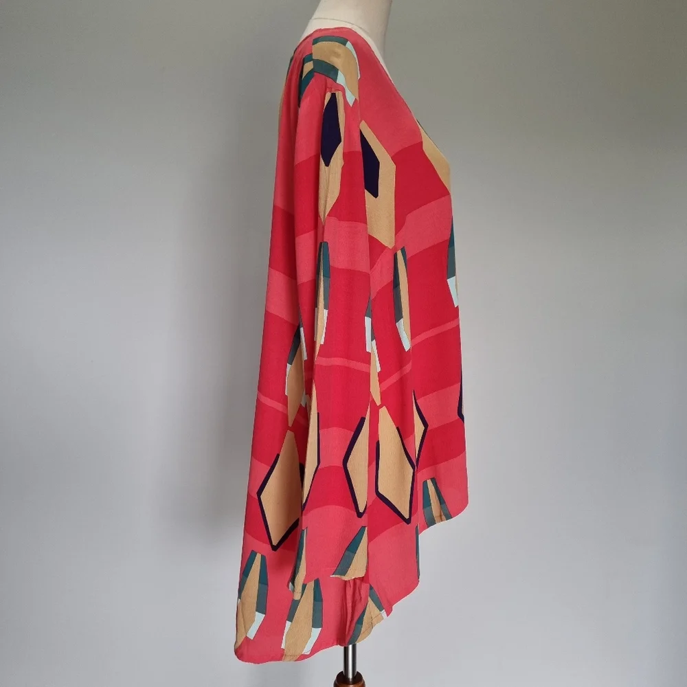 Mister Zimi Fez Billie Multicolour Geometroc Print Long Sleeve Top Size 14 - Picture 4 of 9